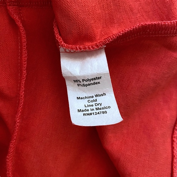 NWOT Shabby Apple Red Short Sleeve Textured Blouse Top Removable Belt Sz Petite - Picture 6 of 6